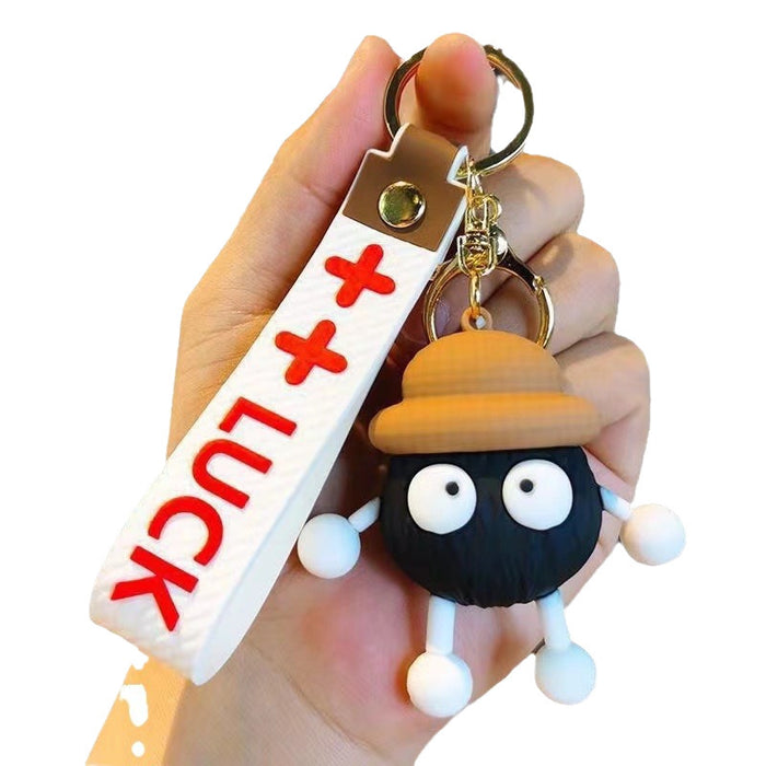 Wholesale Long-Legged Little Coal Ball Keychain Soft Plastic Doll Couple Bag