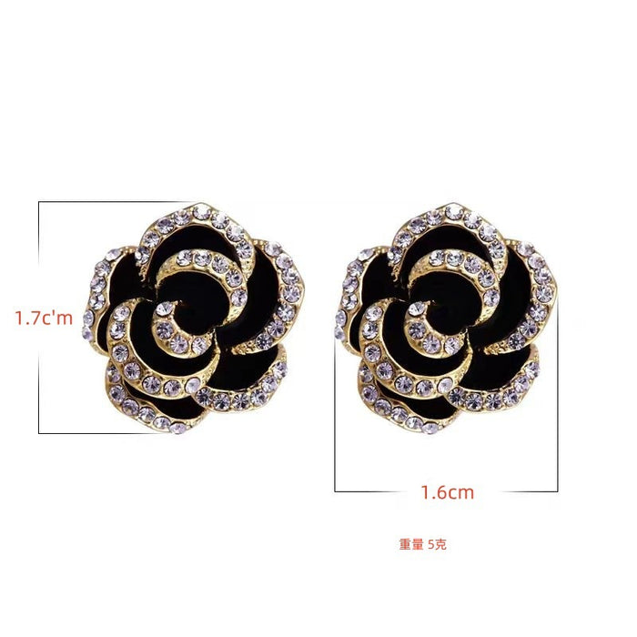 Wholesale Camellia Ear Clip Alloy Earrings JDC-ES-Chengx013