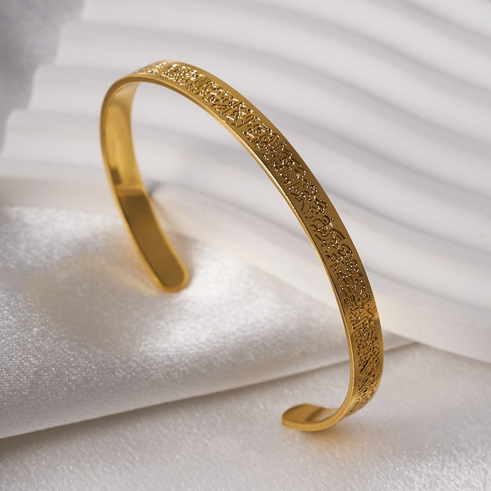 Wholesale Open-face polished C-shaped stainless steel bracelet