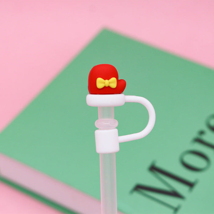 Wholesale Christmas 8MM Silicone Straw Caps JDC-SCR-MeiTeEr002