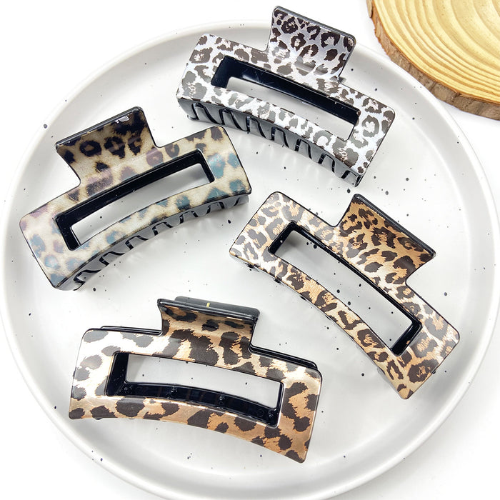 Wholesale Printed hair clip elegant leopard print claw clip