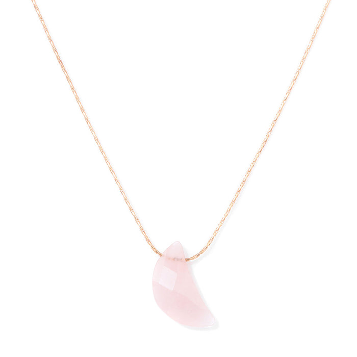 Wholesale Natural stone pendant necklace with moon pendant and tiger' s eye bead