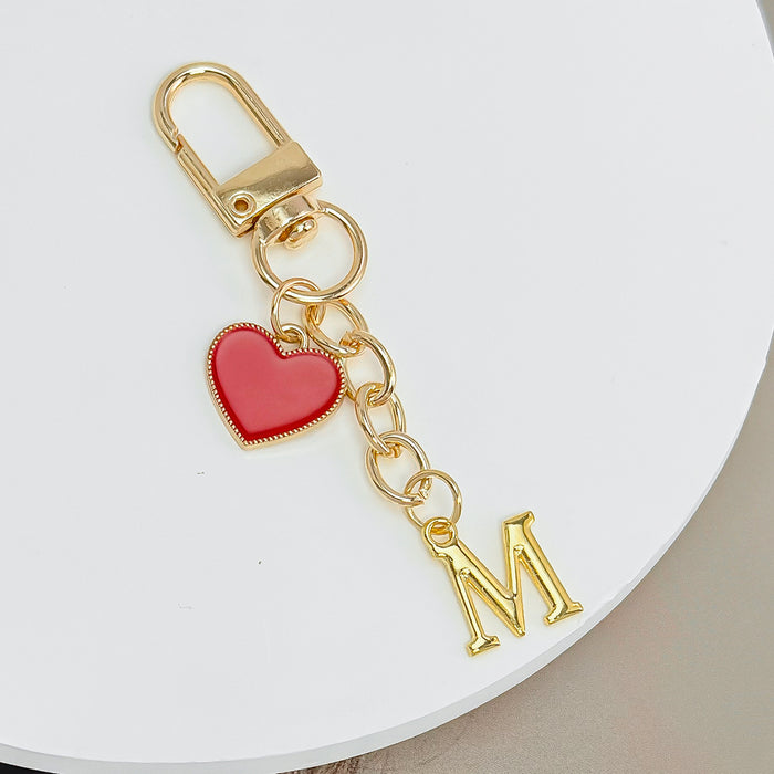 Wholesale 26-letter heart pendant Valentine's Day keychain