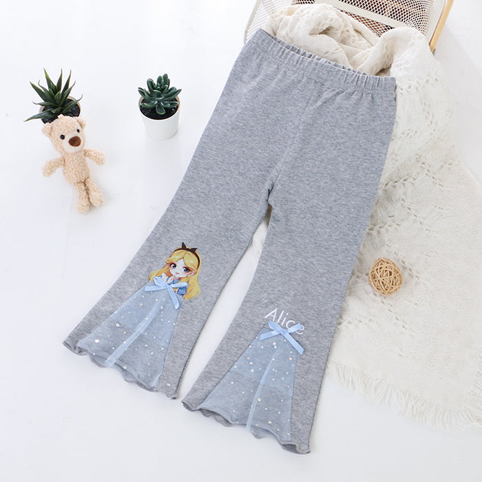 Wholesale Cotton Princess Cartoon Print Flare Pants JDC-BC-ShengY001