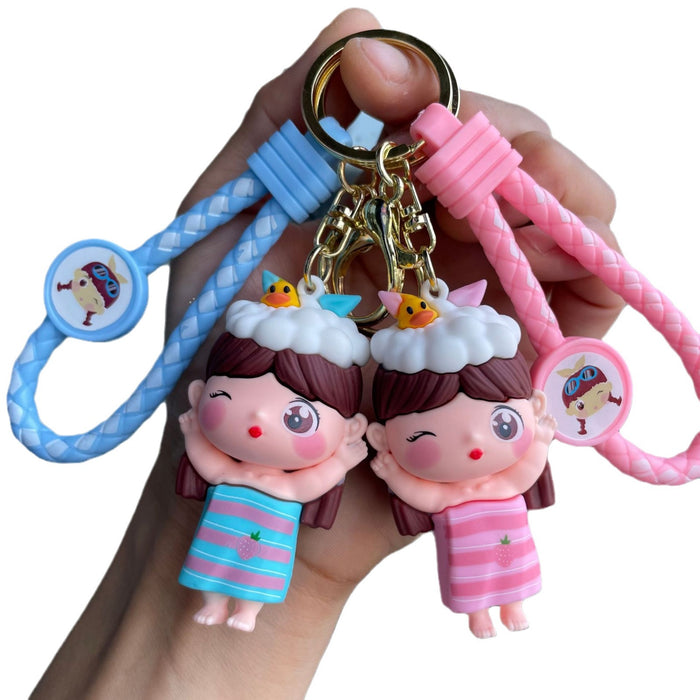 Wholesale Keychain Cute Doll Cartoon Car Keychain Couple Backpack Pendant Exquisite Small Gift