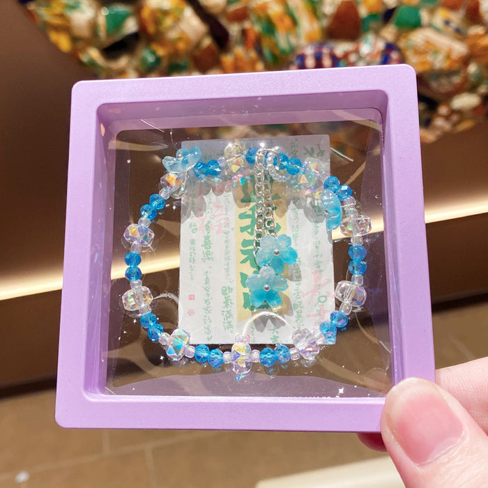 Wholesale Pink Flower Imitation Crystal Bracelet Stylish Gift Jewelry Accessory MOQ≥3