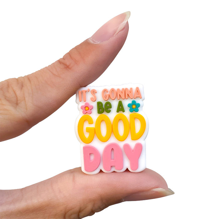 Wholesale 10pcs Cartoon English Letters "good Day" Silicone Beads Focal Beads JDC-BDS-WDX062