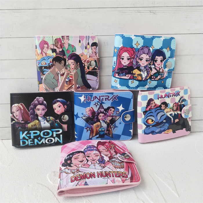 Wholesale K-POP Short PU Bi-fold Snap Wallet
