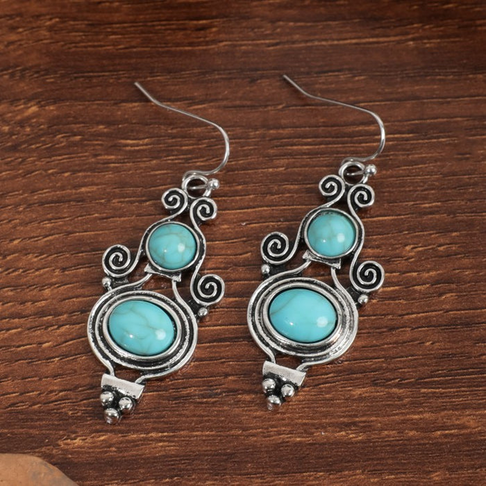 Wholesale Ethnic Style Turquoise Earrings JDC-ES-JunJie004