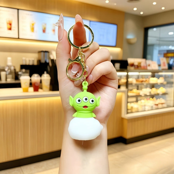 Wholesale Cartoon Metal Keychain Night Light Decorative Bag Charm Gift for Students Couples MOQ≥2