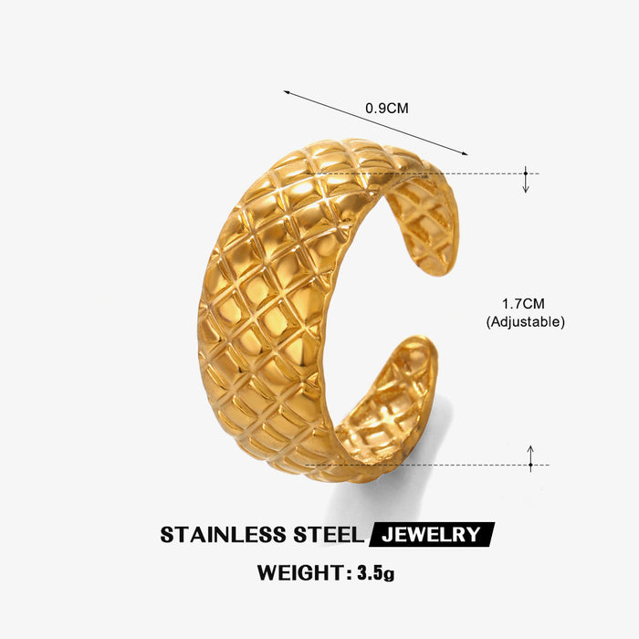 Wholesale Stainless steel female hip hop Gold Plated Rings Adjustable rings