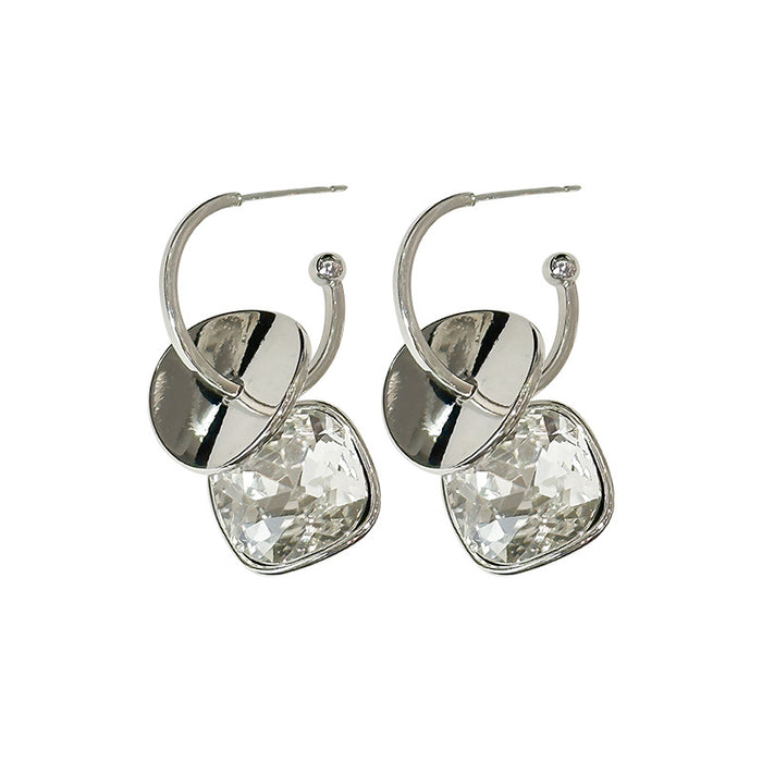 Wholesale silver Sugar Crystal Earrings New Arrival High-End Sense