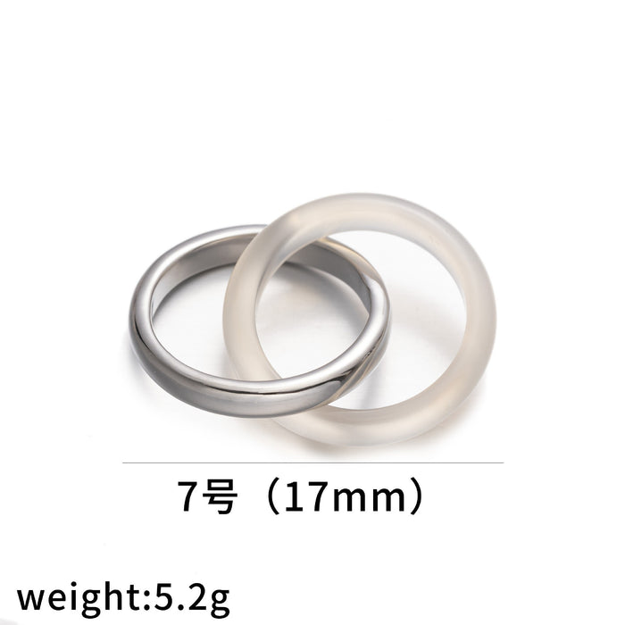 Wholesale Vintage brass gold-plated zircon agate titanium steel ring fashionable autumn and winter