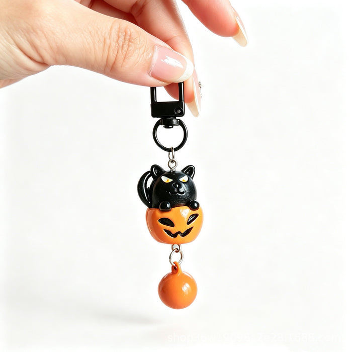 Wholesale  3D Skull Skeleton Pumpkin Keychain Charm Gothic Trendy Bag Phone Chain Accessory For Purse Backpack Or Car Key Resale Gift