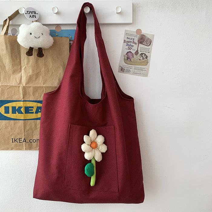 Wholesale Canvas bag, single shoulder flower sail bag, vest bag, shopping bag