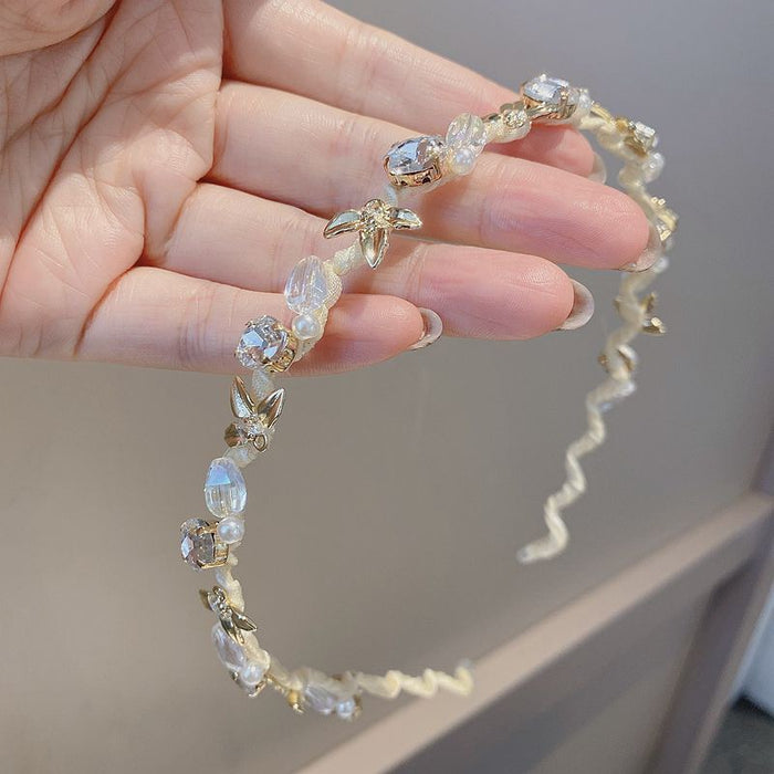 Wholesale Rhinestone Wave Headband JDC-HD-ZC017