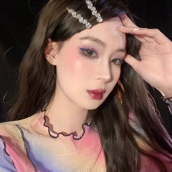 Wholesale Wave-Shaped Rhinestone Sunflower Bangs Clip