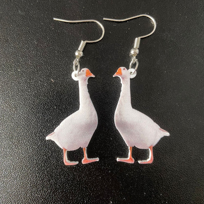 Wholesale Cute Cow Fox Tiger Leopard Chips Baby Duck Lion Dachshund Frog Hen Snail Earrings