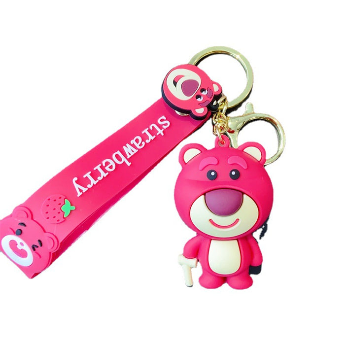 Wholesale  Bear Cartoon Key Chain Doll  Jewelry  Key Pendant Car Bag Pendant Silicone Keychain