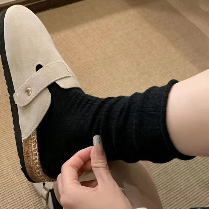 Wholesale Socks with retro rolled edges, stacked socks with dark patterns, anti slip