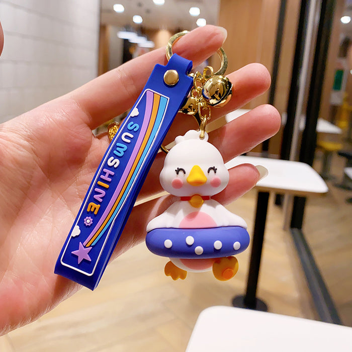 Wholesale PVC Duck Cute Cartoon Doll Keychain JDC-KC-NLu017