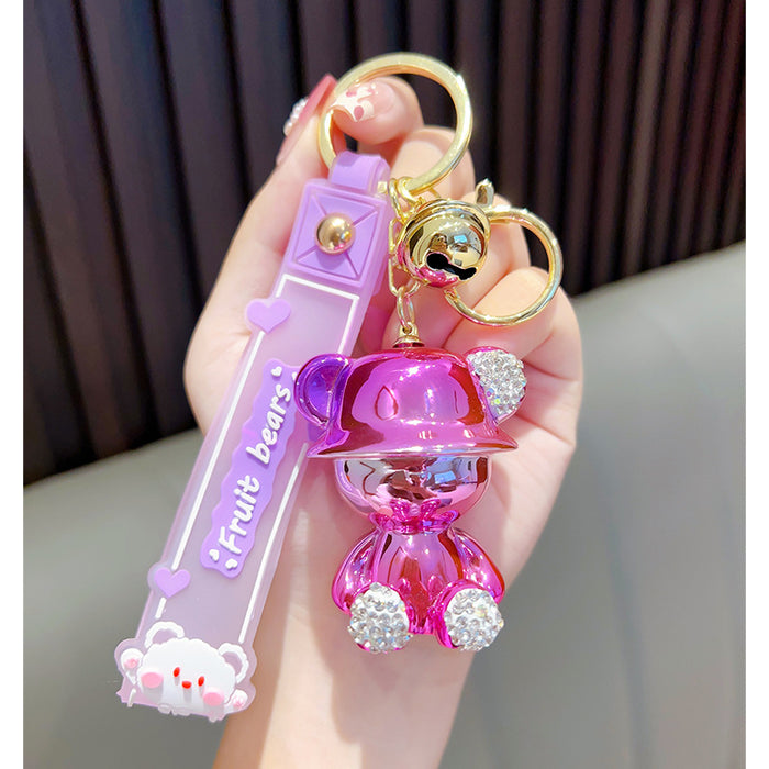 Wholesale Plating Diamond Bear Keychain JDC-KC-GSWA004