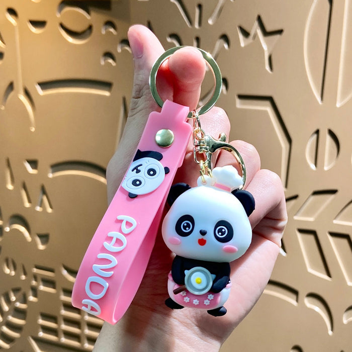 Wholesale Cartoon Cute Panda Doll Keychain Student Couple Bag Decorative