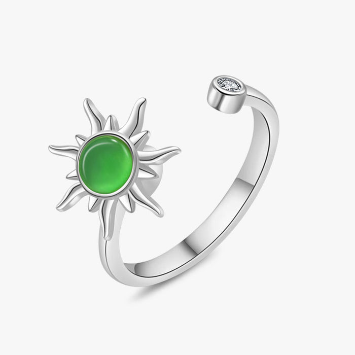 Wholesale Chic Adjustable Sunflower Ring In Gold Tone Copper Spinning Stress Relief Ring For Women Boutique Jewelry Resale