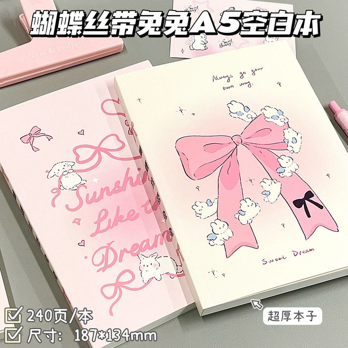 Wholesale A5 Blank Paper Notebook with Butterfly & Rabbit Design Cute Cartoon