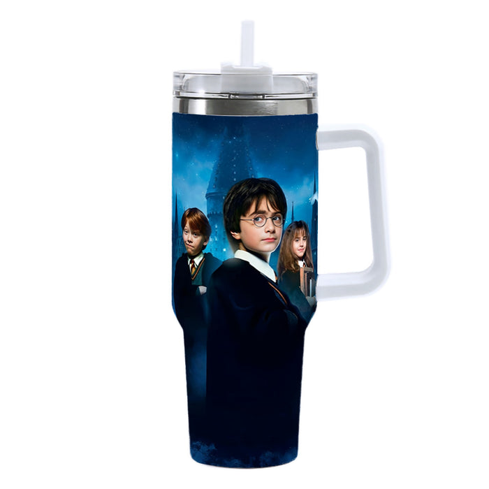 Wholesale 40oz Stainless Steel Tumbler with Handle Magic Wizard Design Car Cup Travel Mug MOQ≥2