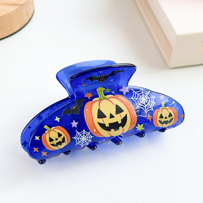 Wholesale Acrylic Hair Claw Clip Pumpkin Bat Dark Style Hair Accessory