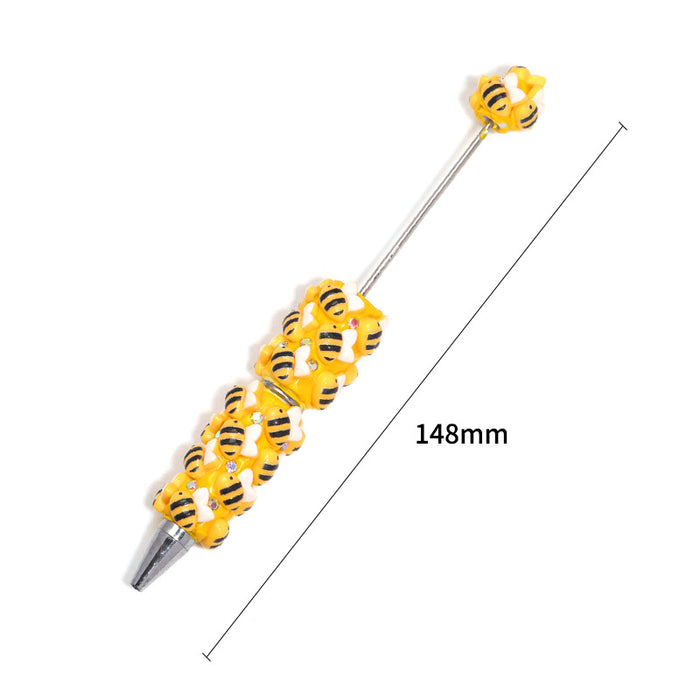 Wholesale Fashion Cartoon Bear Ballpoint Pen Resin Bead DIY Craft Gift minimum quantity: 5
