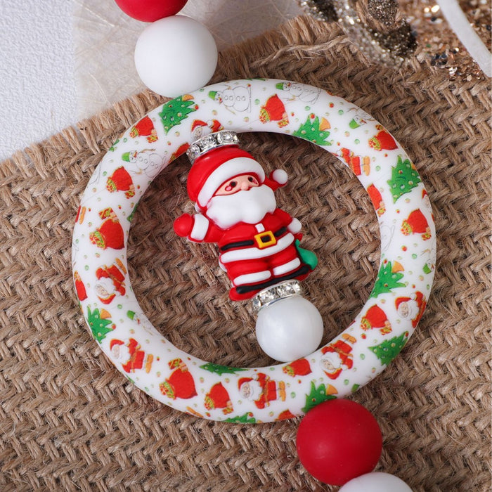Wholesale Silicone Santa Christmas Keychain Charm Fashion Accessory Gift for Party MOQ≥2
