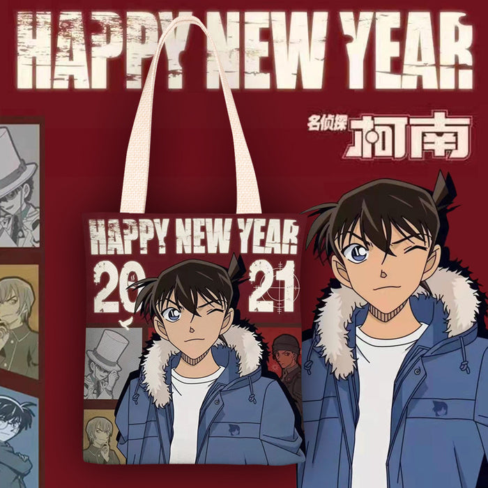 Wholesale Vertical square canvas shoulder bags with anime character print