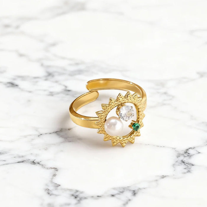 Wholesale Vintage Titanium Steel Sunshell Ring