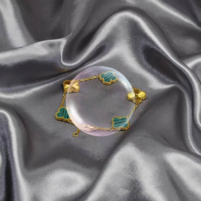 Wholesale Stylish Four Leaf Clover Bracelet In Gold Stainless Steel Chic Gift For Everyday Wear