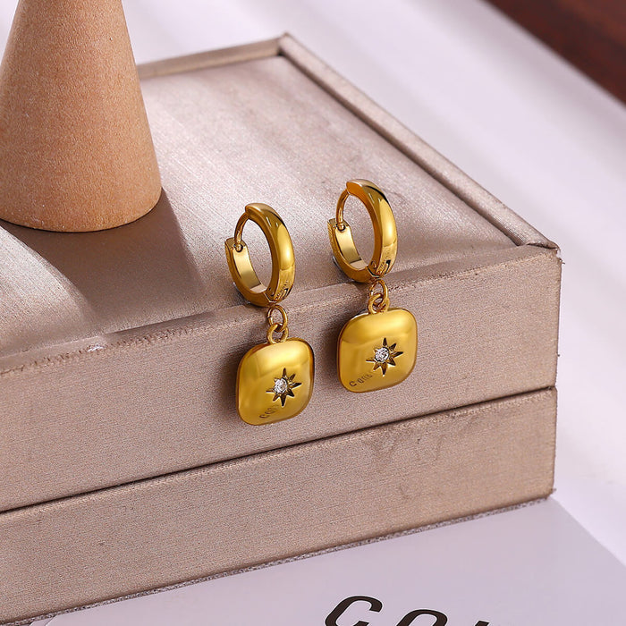 Wholesale Versatile 18K Gold-Plated Earrings Titanium Steel  Luxury Earrings