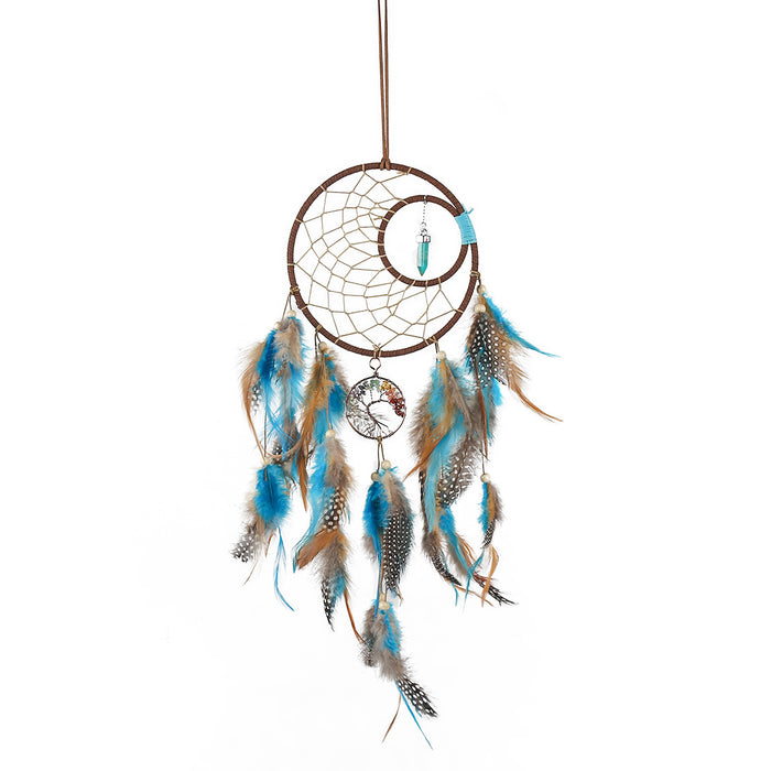 Wholesale Handmade Feather Dreamcatcher Colorful Tree of Life