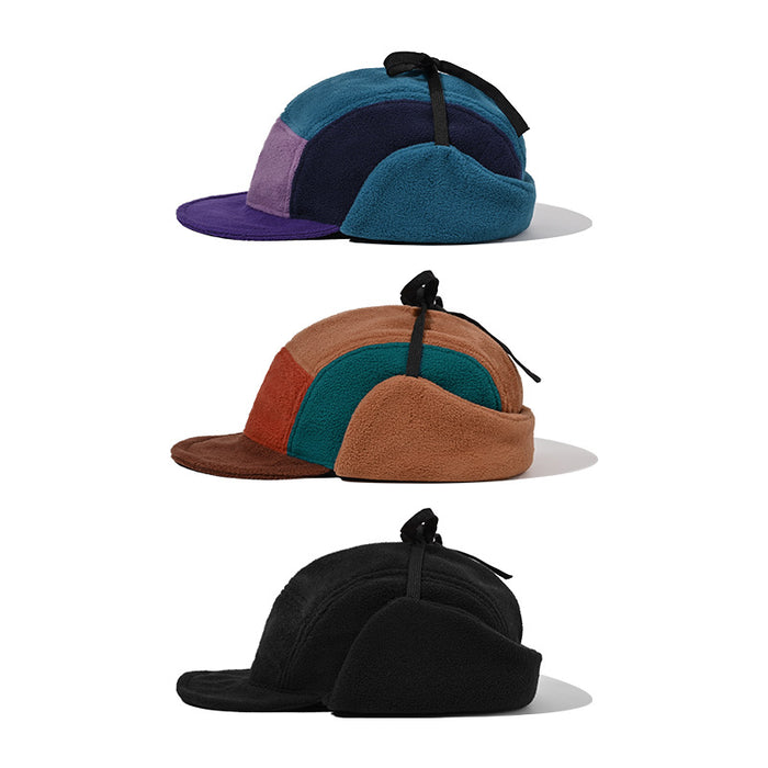 Wholesale Baseball cap, quick drying duckbill cap, ear protection, color blocked cap, fleece fleece