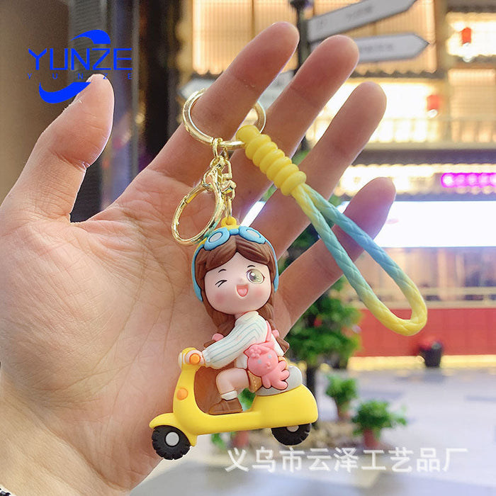 Wholesale Cute Cartoon Riding a Little Donkey Keychain JDC-KC-YunZ004