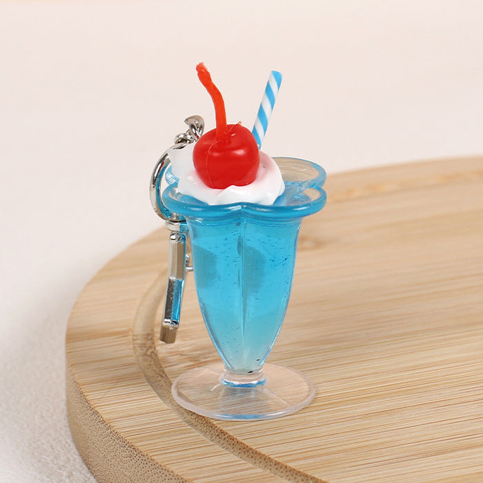 Cream Glue Dessert Cup Beverage Cup Keychain Simulation Ice Cream Drink Food Pendant