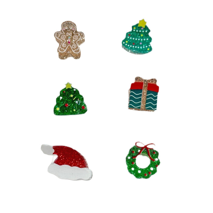 Wholesale Christmas Acrylic Kids Hair Clips Cute Santa Gingerbread Small Flat Grippers Party Hair Accessory For Resale
