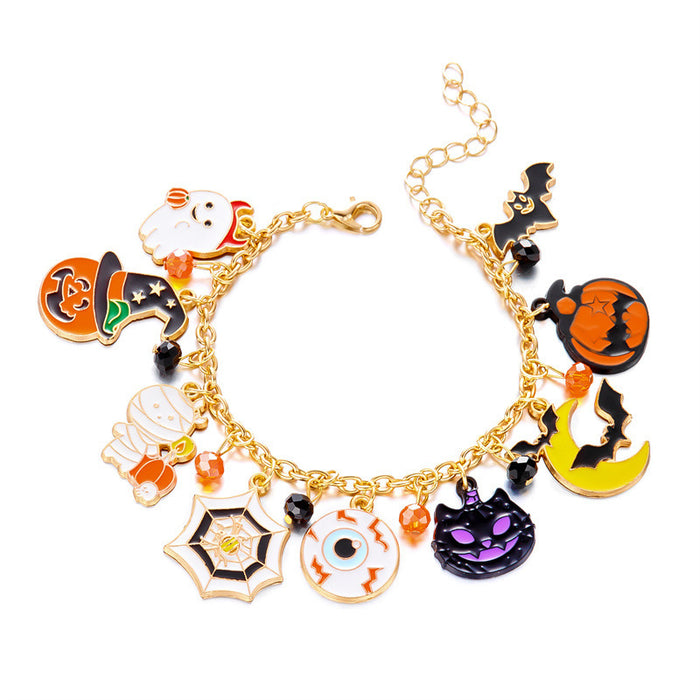 Wholesale Halloween Cartoon Pendant Bracelet Pumpkin Spider Ghost Combination Bracelet