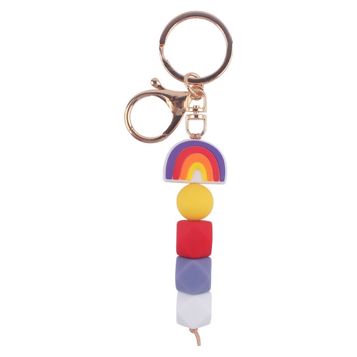 Wholesale Cartoon Rainbow Silicone Keychains