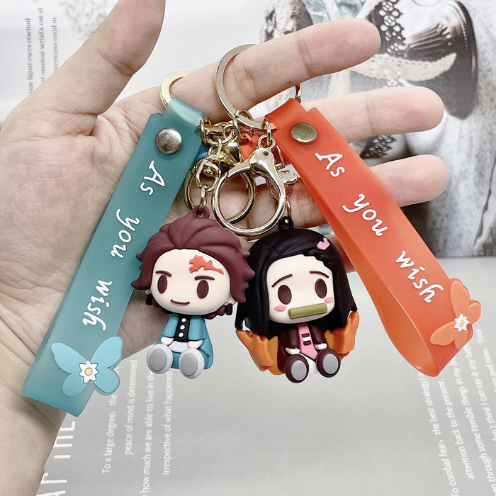 Wholesale cute cartoon three-dimensional silicone keychain JDC-KC-JuShu030