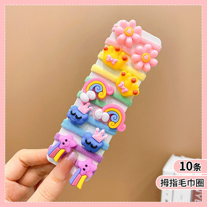 Wholesale Cute Cartoon Hair Ties for Kids Soft Elastic Everyday Styling Baby Hair Accessory
