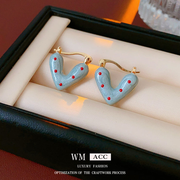 Wholesale Earrings with fashionable and versatile features, high-end feel, drip oil earrings, niche and personalized design accessories