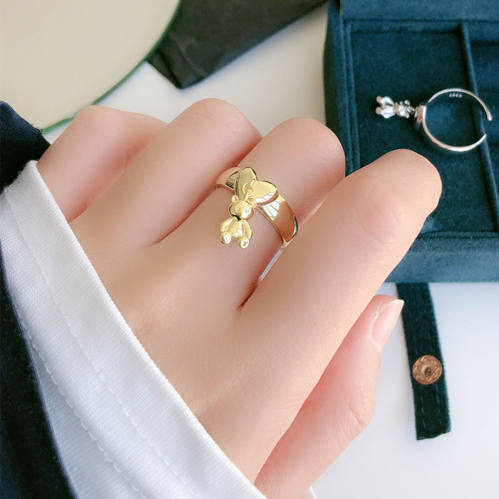 Wholesale Sweet Heart Bear Ring Opening