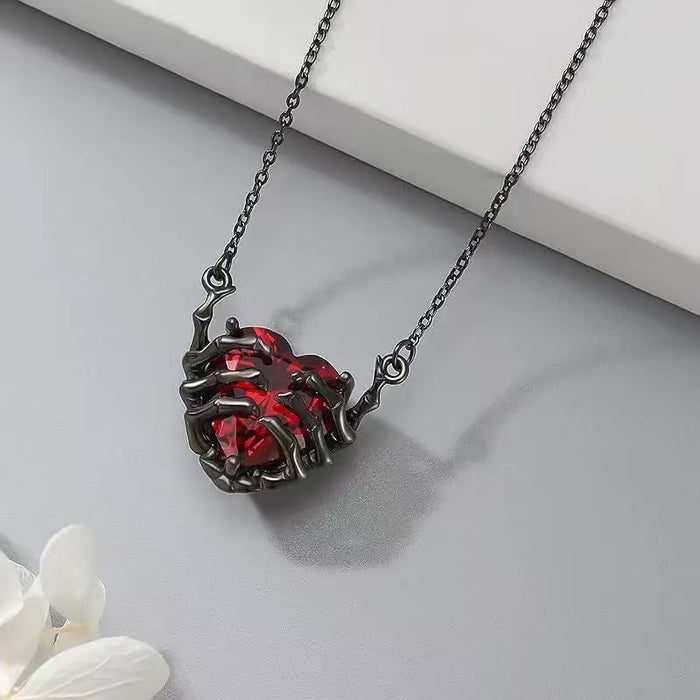 Wholesale Retro-chic punk-style heart pendant necklace