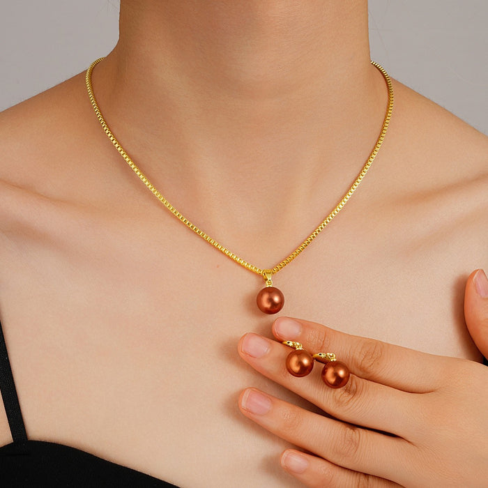 Wholesale Pearl pendant earrings,  necklace,  and jewelry set.